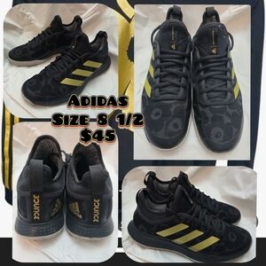 ADIDAS Black and Yellow Athletic Shoes